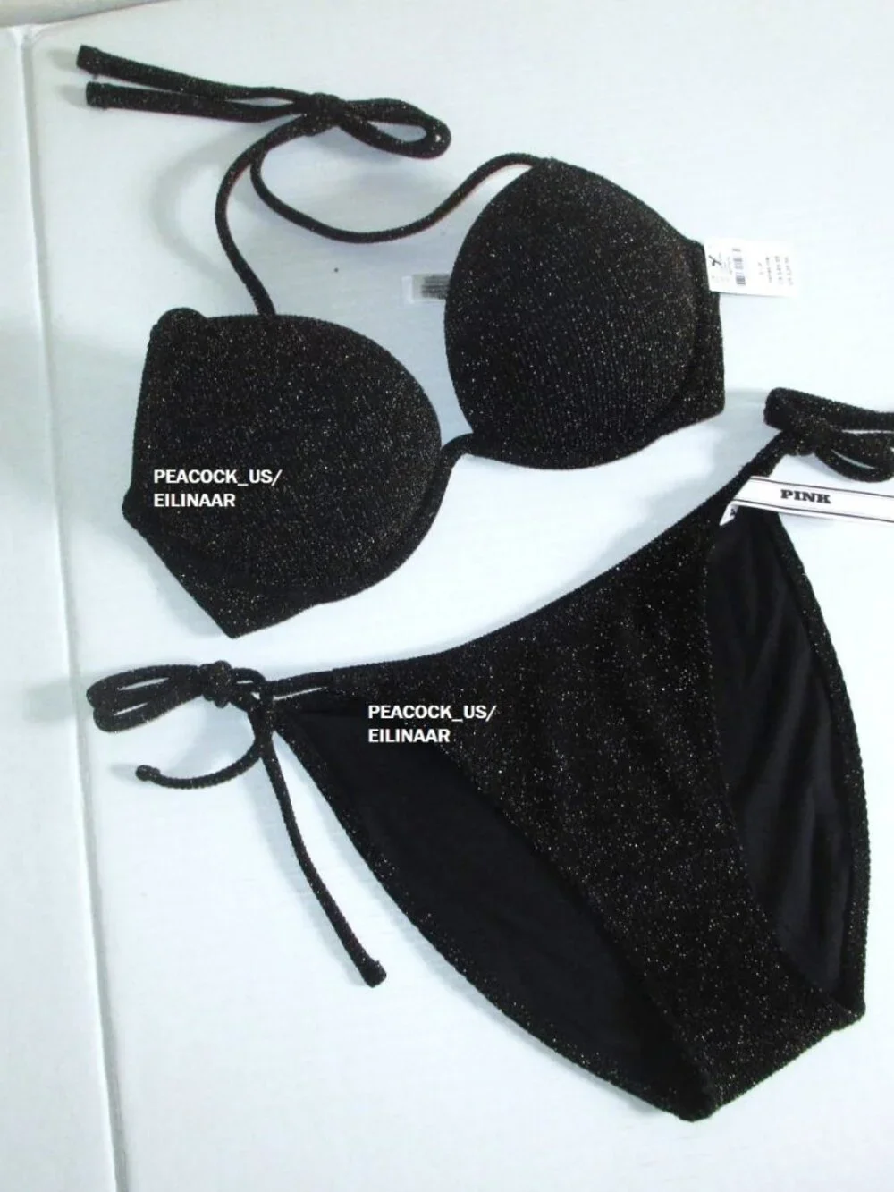 38DD/XL VICTORIA SECRET PINK Swim Super Push-Up Top Bikini Set +2cup (L-DD/XL)